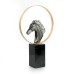 Resin Horse with Metal Circle & Marble Base, Small - A22912S
