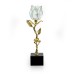 Glass & Alloy Flower with Crystal Base, Small - A24029S