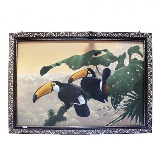 100% Hand painted Pair of Hornbill Oil Painting Original Chinese Art Single Copy CPOILP-8