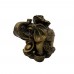 Handmade Poly Brass Color Elephant and Frog Animal Figurine Statue - YCELFG