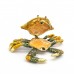 Handcrafted Bejeweled Wish Fulfilling Crab Figurine  Jewelry Trinket Box With Gems Gold Color YHX-CRB02