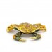 Handcrafted Bejeweled Wish Fulfilling Crab Figurine  Jewelry Trinket Box With Gems Gold Color YHX-CRB02