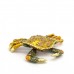 Handcrafted Bejeweled Wish Fulfilling Crab Figurine  Jewelry Trinket Box With Gems Gold Color YHX-CRB02