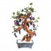 Beautiful Vintage Chinese Artificial Jade Grape Violet Pink Bonsai Tree With Marble Big YJH-GRPS12