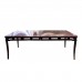 Dark Cherry 7 Piece Elegant Oriental Dining Table Set Corner Round Rectangular Shape - YSN0617
