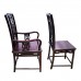 Dark Cherry 7 Piece Elegant Oriental Dining Table Set Corner Round Rectangular Shape - YSN0617
