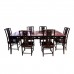 Dark Cherry 7 Piece Elegant Oriental Dining Table Set Rectangular Shape - YSN0617
