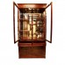 Rosewood Curio  Display Cabinet with French Flower Carvings Dark Red Finish - YSNO88