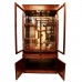 Rosewood Curio  Display Cabinet with French Flower Carvings Dark Red Finish - YSNO88