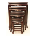 Solid Rosewood Nest of Tables French Leg with Mother of Pearls Inlaid 4 Pc/Set Dark Cherry Finish LK 32-000454A 4/SET