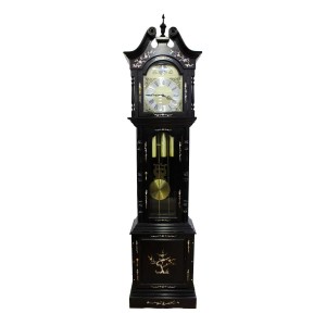 Rosewood Grandfather Clock Triple Chime  Mother Of Pearls Inlaid Dark Red Cherry LK94-000154A