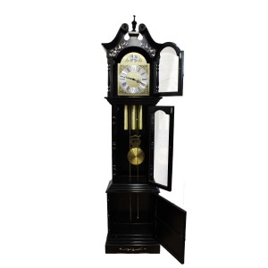 Rosewood Grandfather Clock Triple Chime  Mother Of Pearls Inlaid Dark Red Cherry LK94-000154A