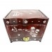 Oriental Rosewood Jewelry Box with Mother Of Pearls Inlaid Open Three Side for Jewelry and Precious Ornaments Cherry Finish with Gold Brass Metal Hinges CBJB-001