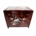 Oriental Rosewood Jewelry Box with Mother Of Pearls Inlaid Open Three Side for Jewelry and Precious Ornaments Cherry Finish with Gold Brass Metal Hinges CBJB-001