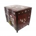 Oriental Rosewood Jewelry Box with Mother Of Pearls Inlaid Open Three Side for Jewelry and Precious Ornaments Cherry Finish with Gold Brass Metal Hinges CBJB-001