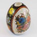 Vintage Satsuma Egg, Satsuma Pottery Egg Of 4 Inch Size With Hand Painted Floral Design In White And Black Finish CHE4-01