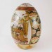 Vintage Satsuma In Geisha Decorated Porcelain Egg 8 Inch Gold Color CHE8-01