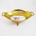 Vintage Style Fruit Basket Snack Tray With Gold Finish For Home Decoration Stable Base CPFBGD-01
