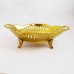 Vintage Style Fruit Basket Snack Tray With Gold Finish For Home Decoration Stable Base CPFBGD-01