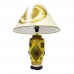 Oriental Porcelain Table Lamp with Shade For Bedroom Golden Yellow HLNT-01