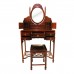 Solid Rosewood Dressing Table and Stool Single Mirror Natural Finish LK-120CL