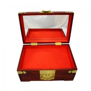 Oriental Rosewood jewelry Box with Mirror Top and Drawers for Jewels 