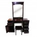 Solid Rosewood Single Mirror Dressing Table and Stool Dark Cherry Finish YS-636 DRT