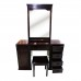 Solid Rosewood Single Mirror Dressing Table and Stool Dark Cherry Finish YS-636 DRT