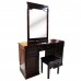 Solid Rosewood Single Mirror Dressing Table and Stool Dark Cherry Finish YS-636 DRT