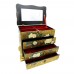 Oriental Lacquer Finish Jewelry Box with Flower and Birds Painting Gold & Green Color YSYDB01