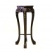 Solid Rosewood Handcrafted Curve Flower Stand with Mother of Pearls inlaid and Tiger Legs Dark cherry finish - LK 95-000254