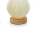 3D Printed Flower Table Lamp w/ Wood Base, White - L24217